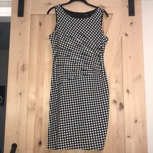 Black & Ivory White Diamond Checkered Dress
